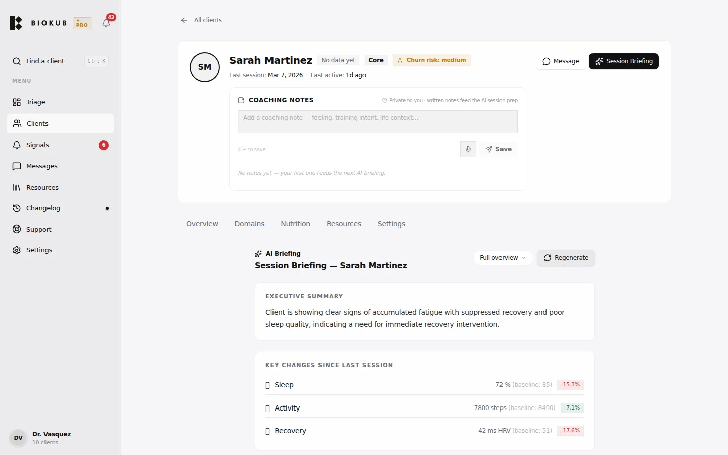 AI session prep — written for you in seconds